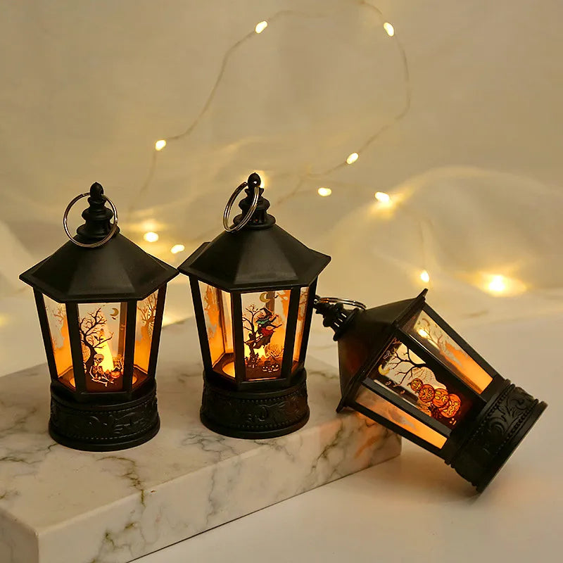 Halloween Kürbis Laterne Handheld Lampe LED Kerze Licht Weihnachten Tag Atmosphäre Dekoration Lieferungen Wind Lampe Hause Dekoration