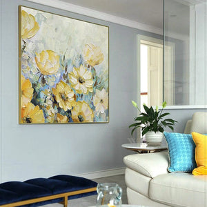 Home Aesthetics Decoration Mural Abstract 3D Flowers Art Canvas Wall Poster Handmade Oil Painting Restaurant Bedroom Living Room