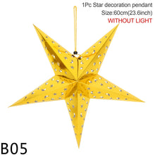 Carica l&#39;immagine nel visualizzatore della Galleria, Grande stella scavata a LED con luce a sospensione per feste, ornamento luminoso con stella 3D, lanterna di carta, decorazione per la casa, lampada per vacanze di nozze