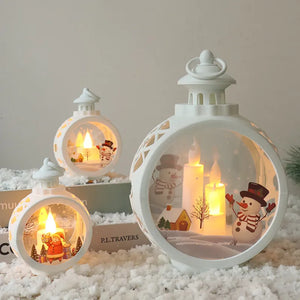 Suministros de decoración para fiesta de Año Nuevo, adornos LED de Papá Noel, muñeco de nieve, farol de viento, regalo de Navidad para niños, decoración navideña para el hogar, Navidad, 2024