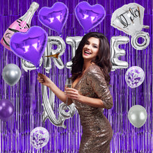 Загрузите изображение в программу просмотра галереи, Cheereveal тема для невесты, фиолетовое украшение для девичника, кольцо для невесты, кольцо из фольги, воздушный шар, занавеска для свадебного душа, принадлежности