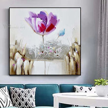 Cargar imagen en el visor de la galería, Floral Decoration Wall Poster Handmade Modern Abstract Texture Art Canvas Oil Painting Acrylic Frameless Custom Picture For Home