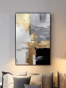 Thick Acrylic Gold Foil Abstract Canvas Oil Painting Modern Decorative Art Living Room Pictures Home Decor Wallpaper Designs