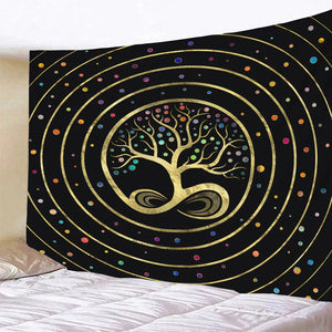 Nuevo tapiz artístico de árbol de la vida para colgar en la pared, tamaño grande, esterilla de Yoga bohemia, sábanas, Mandala, brujería psicodélica, decoración Hippie para el hogar