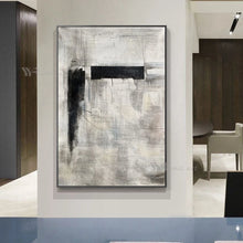 Cargar imagen en el visor de la galería, Black White Abstract Texture Oil Painting Handmade Canvas Decoration Poster Living Room Bedroom Study Wall Art Acrylic Picture