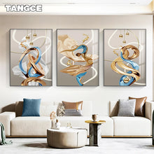 Carica l&#39;immagine nel visualizzatore della Galleria, Moderna astratta cervo dorato tela pittura nordico lusso nastro poster stampa immagini di arte della parete per soggiorno decorazione della casa