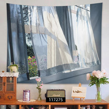 Carica l&#39;immagine nel visualizzatore della Galleria, Arazzo Decor Home Estetica Ins Finestra Scenario Coppia appesa a parete Sfondo Panno