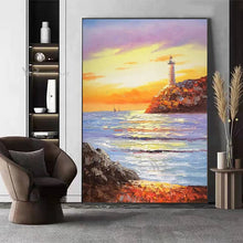 Carica l&#39;immagine nel visualizzatore della Galleria, Modern Decorative Oil Painting Handmade Nature Landscape Hanging Poster Wall Art Canvas Picture Living Room Bedroom Sofa Mural