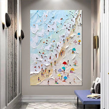 Carica l&#39;immagine nel visualizzatore della Galleria, Senza cornice Il tramonto sul mare Dipinto a mano Idea Pittura a olio su tela Grande arte murale fatta a mano Decorazione domestica moderna