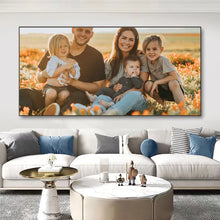 Cargar imagen en el visor de la galería, Impresión personalizada de su foto, póster de pintura en lienzo con marco de madera artesanal, impresiones de alta definición, Arte de la pared Decoración, imagen de paisaje familiar para mascotas y niños