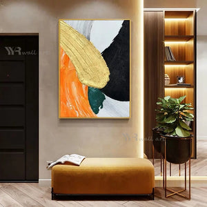 Modern Minimalism Wall Art Decor Poster Handmade Abstract Canvas Texture Oil Painting for Living Room Bedroom Restaurant Aisle