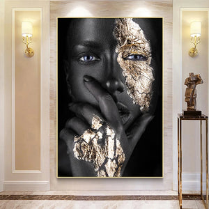 Dropshipping lienzo pintura mujer negra africana carteles e impresiones pared grande imágenes artísticas para la decoración del hogar de la sala de estar
