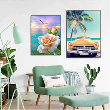 Cargar imagen en el visor de la galería, Pintura de diamante 5D, paisaje costero, Animal, mosaico de diamantes de imitación redondo completo, bordado de gemas artesanal, punto de cruz, regalo de decoración del hogar