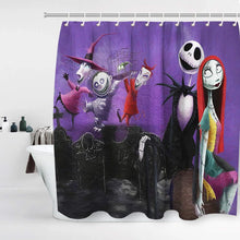 Carica l&#39;immagine nel visualizzatore della Galleria, Nightmare Before Christmas Zombie Bride Jack Tenda da doccia Bagno Tessuto impermeabile Decorazione di Halloween con ganci