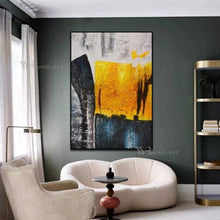 Cargar imagen en el visor de la galería, Handmade Textured Canvas Oil Painting Modern Abstract Decorative Poster for Living Room Sofa Bedroom Porch Hotel Wall Art Mural