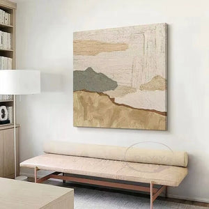 Nordic Modern Abstract Misty Rain Landscape Painting  Pure Handmade Oil Painting Home Decoration Hotel Bedroom Living Room Mural