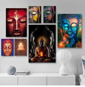 Pictures on the wall Canvas  Buddhism Posters Wall Decor God Buddha Wall Art Canvas Prints Buddha Canvas Art Paintings Buddhism