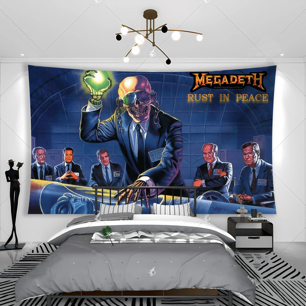 Megadeths-tapiz de banda de Rock de Metal pesado, bandera, Club, Bar, habitación, decoración colgante para cabecera