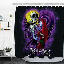 Carica l&#39;immagine nel visualizzatore della Galleria, Nightmare Before Christmas Zombie Bride Jack Tenda da doccia Bagno Tessuto impermeabile Decorazione di Halloween con ganci