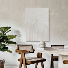 Cargar imagen en el visor de la galería, Lienzo acrílico grueso con textura pesada, pinturas al óleo blancas, arte pintado a mano, lienzo abstracto, decoración de pared, obras de arte para el hogar