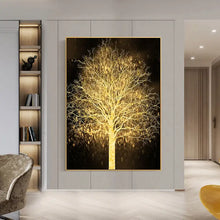 Carica l&#39;immagine nel visualizzatore della Galleria, Lusso Oro Albero Poster Wall Art Tela Pittura Cuadros Decorativos Stampe Immagini per Soggiorno Home Decor Senza Cornice