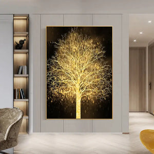 Pósteres de árbol dorado de lujo, cuadro sobre lienzo para pared, Cuadros Decorativos, impresiones, Imágenes para decoración del hogar, sala de estar, sin marco