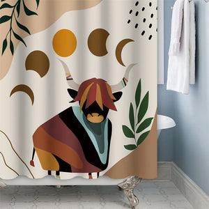 Rideau de douche Boho d'art abstrait nordique, rideaux de bain en Polyester imperméables, feuilles tropicales, rideaux de palmier pour décor de salle de bain