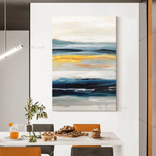 Carica l&#39;immagine nel visualizzatore della Galleria, Modern Abstract Decor Drawing Handmade Canvas Oil Painting Wall Art Hanging Poster Living Room Bedroom Porch Hotel Custom Mural