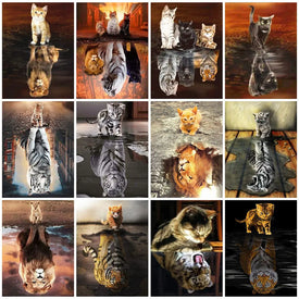 HUACAN Diamante Mosaico Gatto Kit Pittura Diamante 5D Animale Diamante Quadrato Pieno Ricamo Vendita Strass Immagine Decor Casa