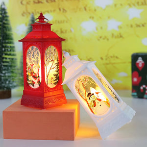 MZXM Linterna de Navidad Luces Año Nuevo Linterna LED Luces de Viento Decoración del hogar Santa Muñeco de Nieve Alce Linterna Lámpara de Mesa Luminosa