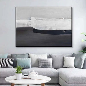 Nordic Modern Abstract Black Gray and White Wall Poster Home Decor Hand Painted Oil Painted On Canvas For Living Room Entrance