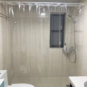 Cortina de ducha transparente impermeable, revestimiento de cortinas de baño de plástico blanco, moho transparente para baño, PEVA, lujo para el hogar con ganchos