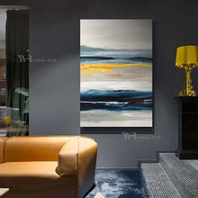 Carica l&#39;immagine nel visualizzatore della Galleria, Modern Abstract Decor Drawing Handmade Canvas Oil Painting Wall Art Hanging Poster Living Room Bedroom Porch Hotel Custom Mural