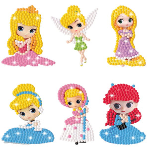 5D Diamond Painting Stickers Easy For Kids Disney Princess Diamond Art Diamond Mosaic Stickers by Numbers Kits for Children