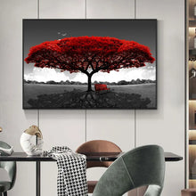 Laden Sie das Bild in den Galerie-Viewer, Leinwand-Malerei, Wandkunst, rote Baum-Pflanze, Poster und Drucke, Wandbilder für Wohnzimmer, Dekoration, Heimdekoration, rahmenlos