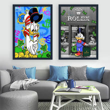 Cargar imagen en el visor de la galería, Póster de dibujos animados de Disney de Mickey Mouse, Pato Donald, cuadro sobre lienzo para pared, imágenes divertidas de dinero, decoración de dormitorio para niños