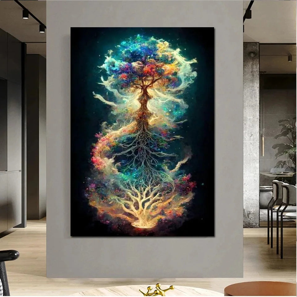 5D Diamond Painting Abstract Tree of Life Cross Stitch Kit Full Rhinestone Diamond Embroidery Mosaic Hand Home Decoration