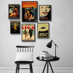 Póster Retro de la serie de películas, impresiones de Pulp Fiction Fight Club Kill Bill, papel Kraft, decoración para cine en casa, Bar, pintura artística de pared