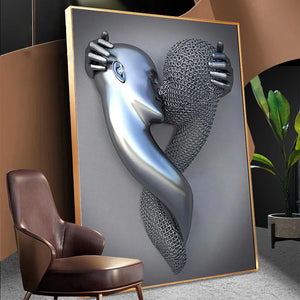Peinture de diamant 5D avec personnage en métal créatif, Kits de peinture en mosaïque de diamants carrés ou ronds, broderie de strass, décoration de maison