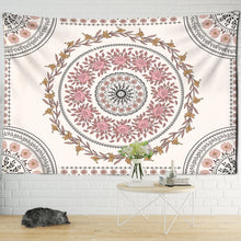 Carica l&#39;immagine nel visualizzatore della Galleria, Fiori rosa Mandala Arazzo appeso a parete Bohemian Hippie Estetica Room Art Home Decor Sfondo Panno