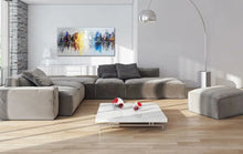 Carica l&#39;immagine nel visualizzatore della Galleria, Thick Textured Hand-painted Cityscape Modern Abstraction Oil Painting on Canvas Large Wall Art Pictures for Home Decor Bathroom