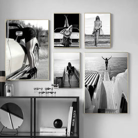 Donne di lusso senza cornice tela pittura arte decorativa stampa poster immagine casa soggiorno camera da letto decorazione pittura