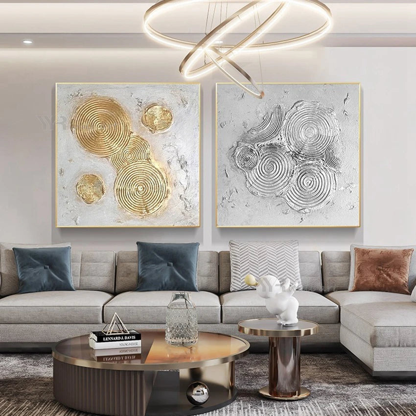 Room Aesthetic Decor Mural 100% Handmade Oil Painting Abstract Texture Canvas Wall Art Luxury Large Poster For Home Hotel Porch