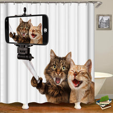 Load image into Gallery viewer, Cute Cat Animal Shower Curtain Waterproof Polyester with Hooks for Bathtub Bathroom Screens Home Decor Large Size Bath Curtains