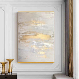 Abstract Hand Painted Oil Painting With Gold Foil On Canvas Wall Art Mural Living Room Hotel Office Interior Decoration Painting