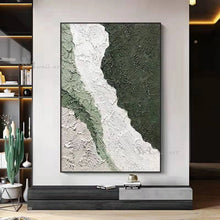 Cargar imagen en el visor de la galería, Handmade Oil Painting On Canvas Wall Decor Poster Green Art Abstract Image Modern Living Room Bedroom Aisle Sofa Texture Picture