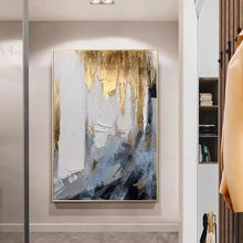 Cargar imagen en el visor de la galería, Handmade Gold Foil Acrylic Oil Painting On Canvas Home Decoration Wall Art Abstract Poster Hang Picture For Living Room Bedroom