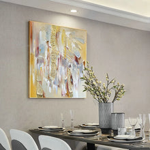 Laden Sie das Bild in den Galerie-Viewer, Wall Art Abstract Oil Painting Square Decor Poster Handmade Canvas Texture Mural Living Room Bedroom Restaurant Custom Picture