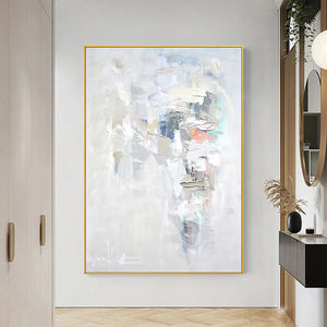 Pintura al óleo abstracta sin marco, arte de pared moderno, textura gruesa colorida, pintura al óleo pintada a mano sobre lienzo, decoración de la habitación del hogar
