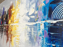 Carica l&#39;immagine nel visualizzatore della Galleria, Thick Textured Hand-painted Cityscape Modern Abstraction Oil Painting on Canvas Large Wall Art Pictures for Home Decor Bathroom